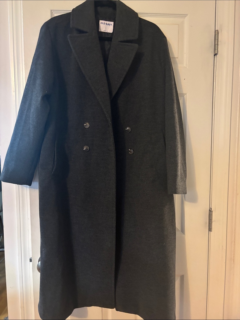 Old Navy Charcoal Double-Breasted Trench Coat